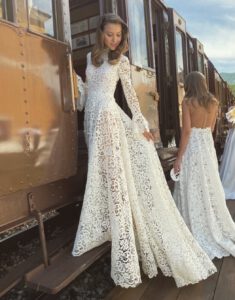 Couture Statement Brautkleid Spitze italienisches Designer Brautkleid Andrea Sedici